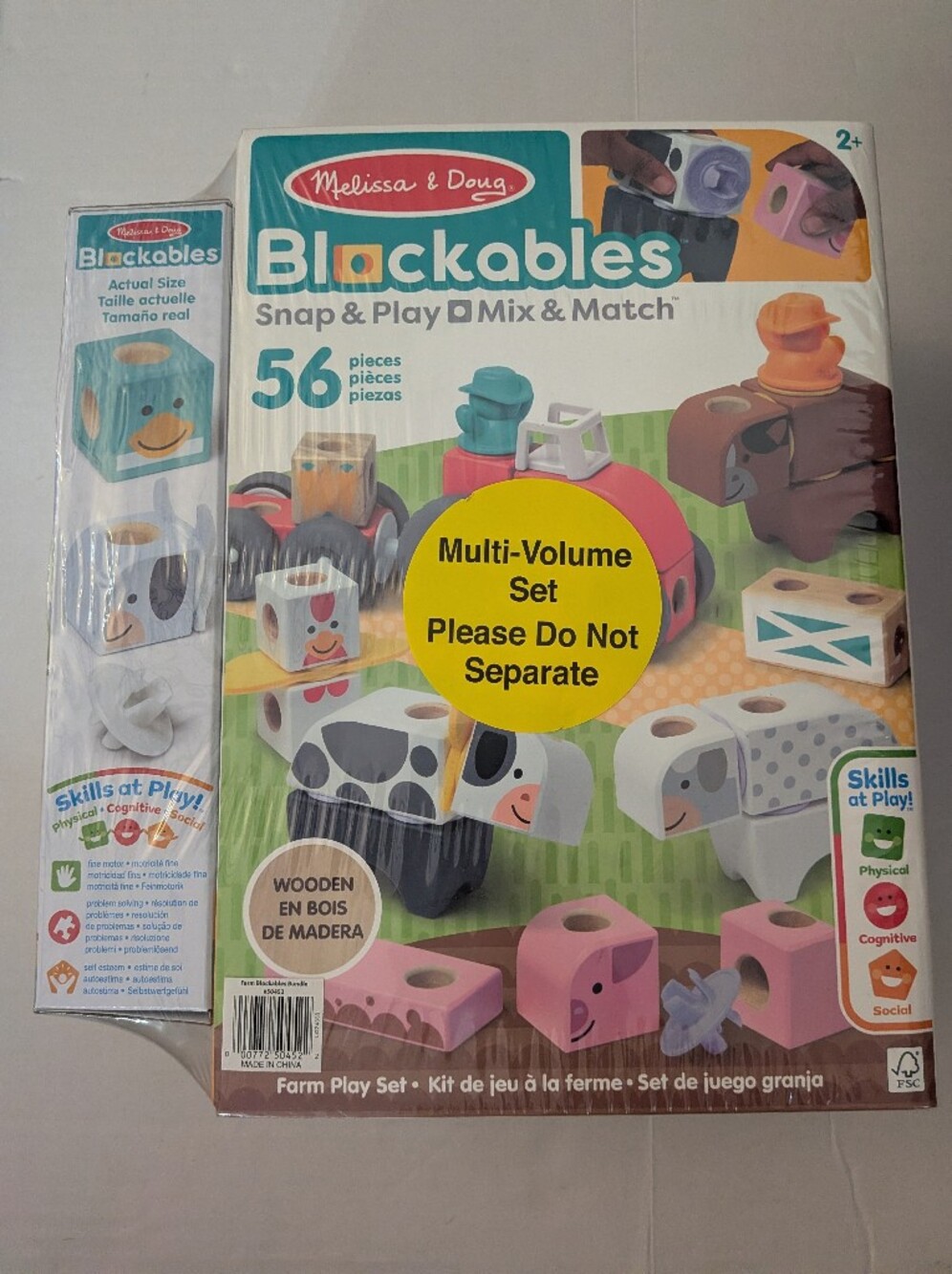 Melissa & Doug Blockables Snap & Play Farm Play Set Bundle Of 2